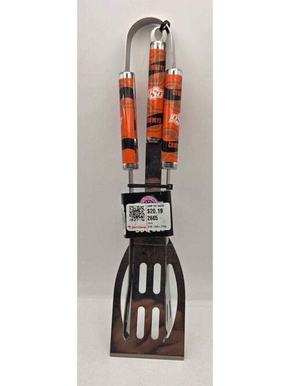 Oklahoma State Cowboys OSU 3 Pc Tailgater BBQ Grill Tool Set Siskiyou NWT
